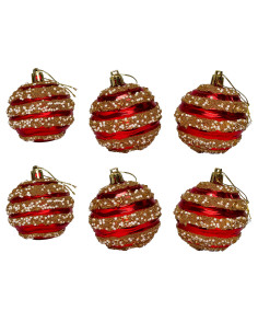 Bola navidad 6cm 6pcs rojo
