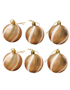 Bola navidad 6cm 6pcs dorado