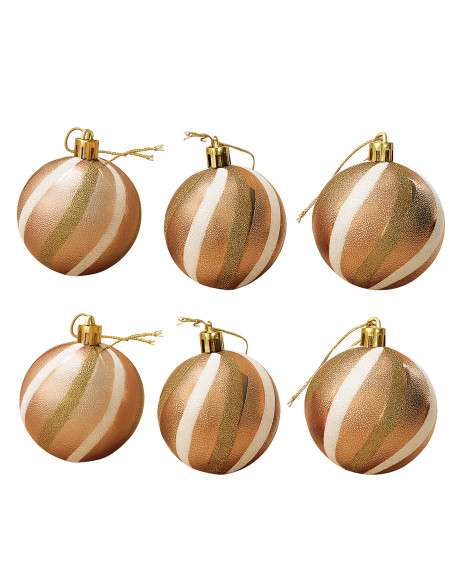 Bola navidad 6cm 6pcs dorado