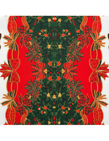 Mantel navidad cuadrado moños 150x150cm