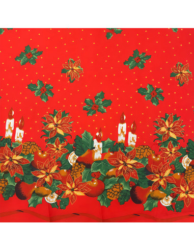 Mantel navidad redondo flores 150cm