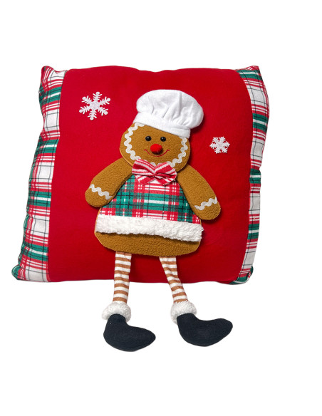 Cojín Navidad Galleta 43x43 cm - Decoración Navideña