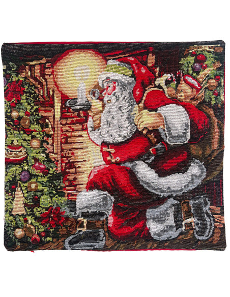 Funda cojin navidad 45x45cm pascuero vela