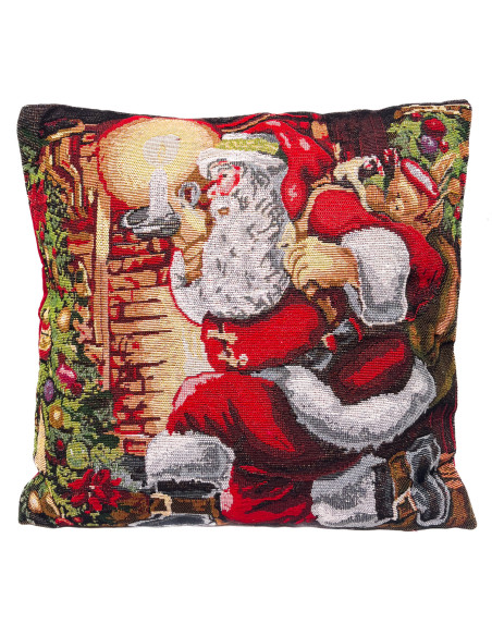 Funda cojin navidad 45x45cm pascuero vela