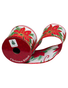 Cinta regalo 6,3x270cm navidad flores navidad 2