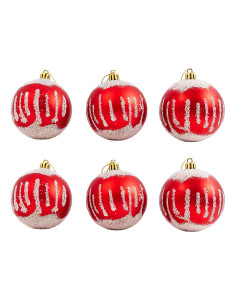 Bolas de Navidad Rojas 8cm - Set de 6 Piezas para Decorar