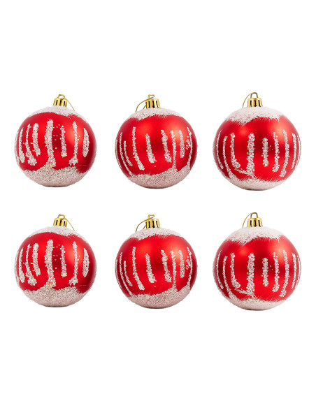 Bolas de Navidad Rojas 8cm - Set de 6 Piezas para Decorar