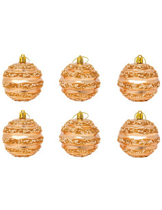 Bolas de Navidad Doradas 8cm - Set de 6 Piezas