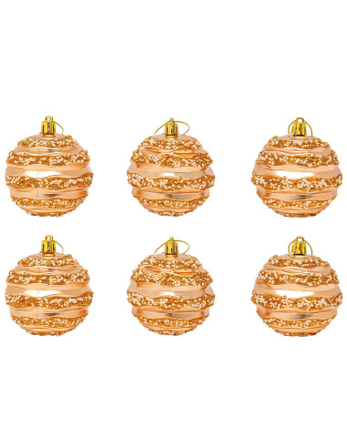 Bolas de Navidad Doradas 8cm - Set de 6 Piezas