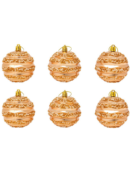 Bolas de Navidad Doradas 8cm - Set de 6 Piezas