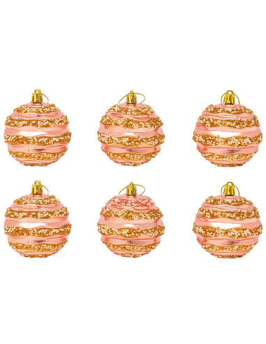 Bolas de Navidad 8cm 6pcs Champán - Decoración Navideña