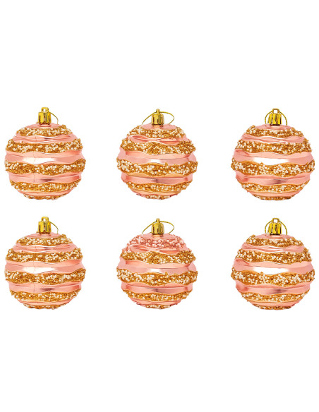 Bolas de Navidad 8cm 6pcs Champán - Decoración Navideña