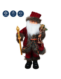 Viejo pascuero musical 40cm rústico