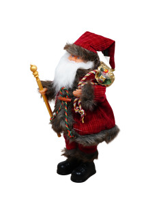 Viejo pascuero musical 40cm rústico 2