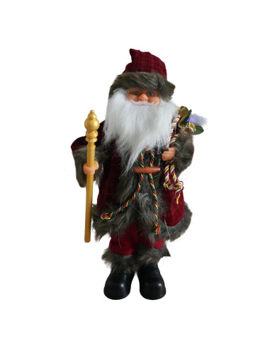 Viejo pascuero musical 40cm rústico