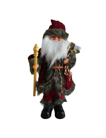 Viejo pascuero musical 40cm rústico