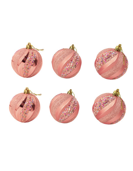 Bolas de Navidad Champán 6 cm, Set de 6 Piezas
