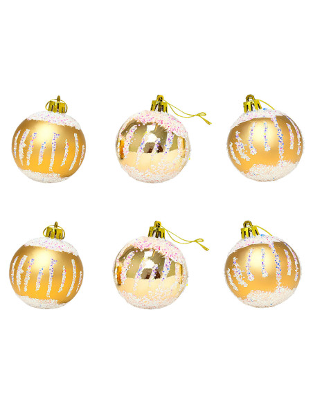 Bola navidad 6cm 6pcs dorado