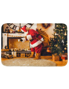 Alfombra navidad 38x58cm pascuero chimenea