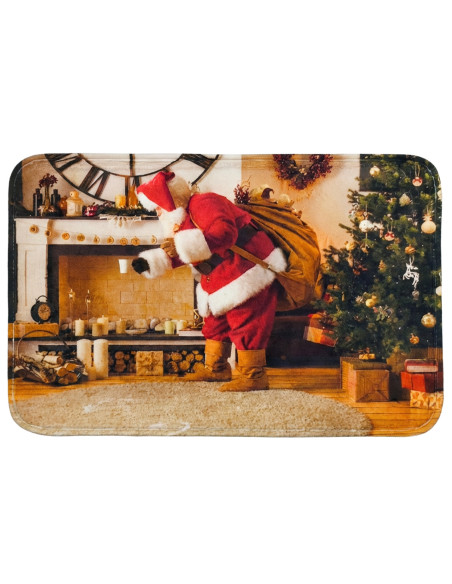 Alfombra navidad pascuero Chimenea 38x58cm