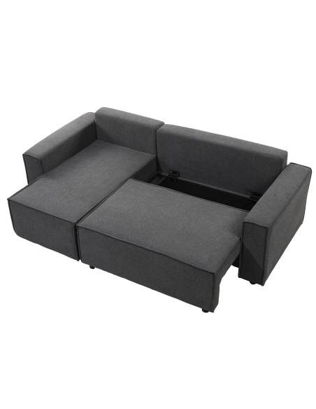 Sofá cama seccional Vito gris oscuro edición touch
