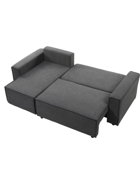 Sofá cama seccional Vito gris oscuro edición touch