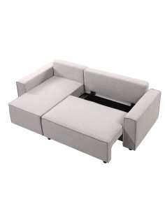 Sofá cama seccional Vito gris claro edición touch 2