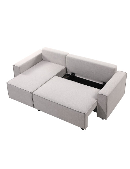Sofá cama seccional Vito gris claro edición touch