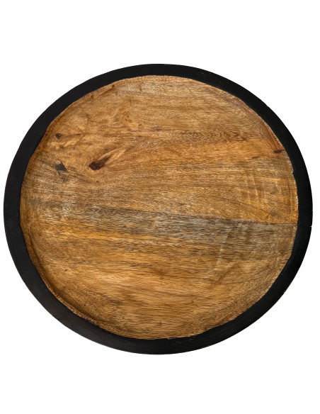 Plato madera borde negro 30cm