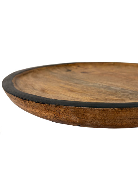 Plato madera borde negro 30cm