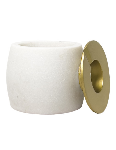 Cenicero de Mármol y Metal Bicolor - Elegante y Sofisticado