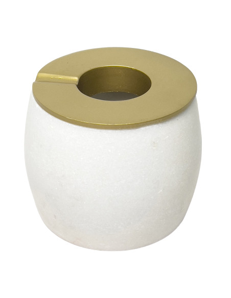 Cenicero de Mármol y Metal Bicolor - Elegante y Sofisticado