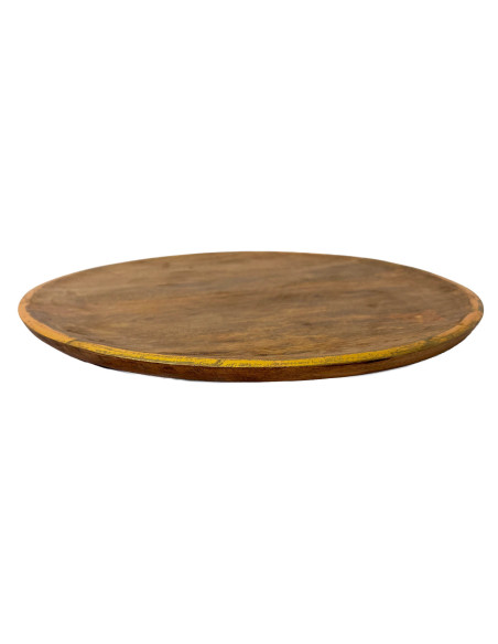 Plato madera con folio dorado 38cm