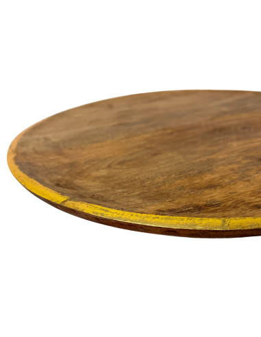 Plato madera con folio dorado 38cm