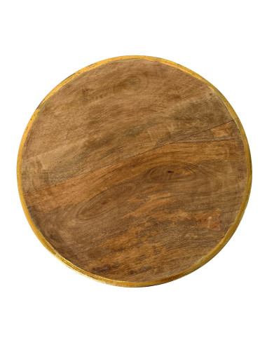 Plato madera con folio dorado 38cm
