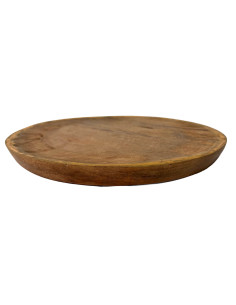 Plato madera con folio dorado 30,5cm 2
