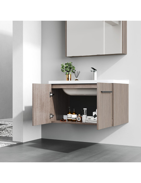 Mueble de Baño Sena 2 Puertas 80 cm con lavamanos y espejo