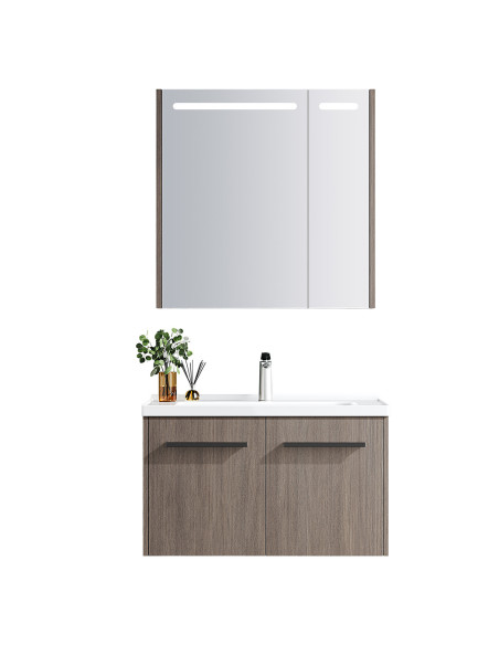 Mueble de Baño Sena 2 Puertas 80 cm con lavamanos y espejo