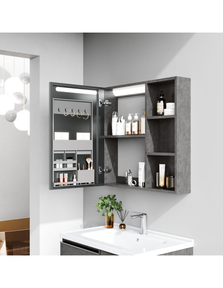 Mueble de Baño Danubio 2 Puertas 60 cm con lavamanos y espejo