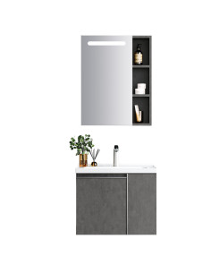 Mueble de Baño Danubio 2 Puertas 60 cm con lavamanos y espejo