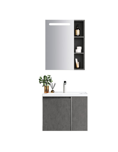 Mueble de Baño Danubio 2 Puertas 60 cm con lavamanos y espejo