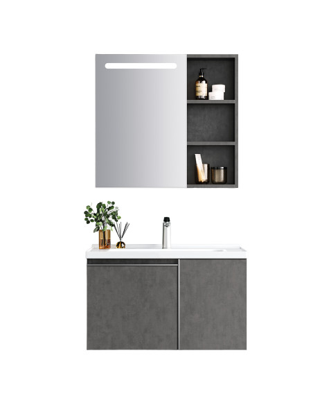 Mueble de Baño Danubio 2 Puertas 80 cm con lavamanos y espejo
