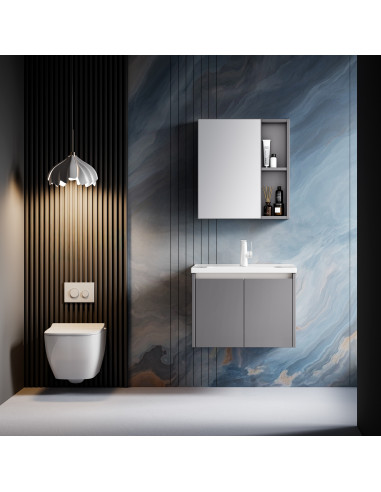 Mueble de Baño Tamesis 2 puertas 60 cm con lavamanos y espejo