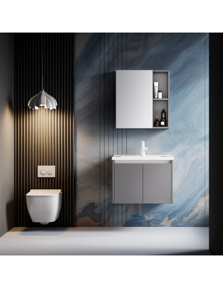 Mueble de Baño Tamesis 2 puertas 60 cm con lavamanos y espejo