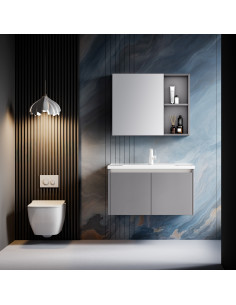 Mueble de Baño Tamesis 2 puertas 80 cm con lavamanos y espejo 2