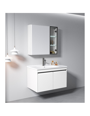 Mueble de Baño Volga 2 puertas 60 cm con lavamanos y espejo