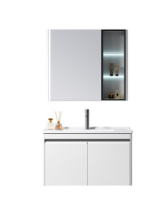 Mueble de Baño Volga 2 puertas 80 cm con lavamanos y espejo