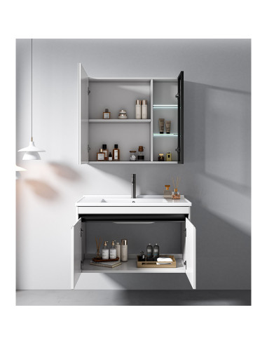 Mueble de Baño Volga 2 puertas 80 cm con lavamanos y espejo