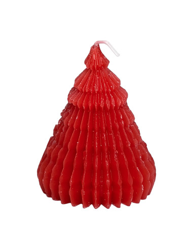 Vela árbol origami 10cm rojo