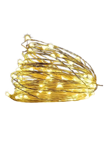 Luces navidad multicolor 50 led 5mt c/pila